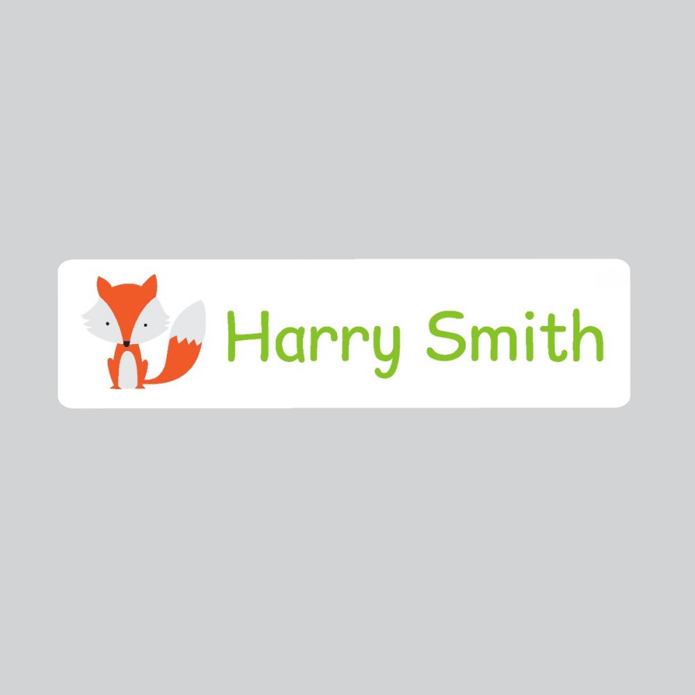 25 x Personalised Iron-on Name Labels - Fox