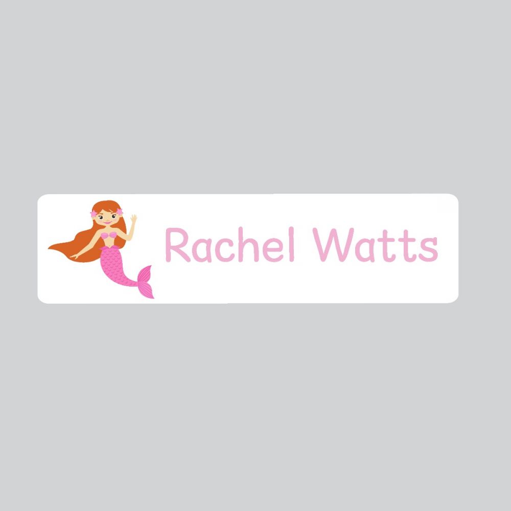 25 x Personalised Iron-on Name Labels - Mermaid