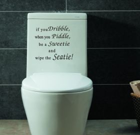 "Wipe the Seatie" Toilet Sticker Wall Quote