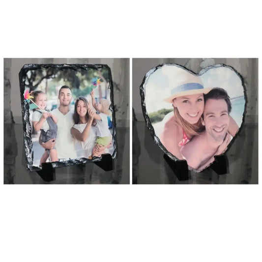 Personalised Photo Slate Heart & Square