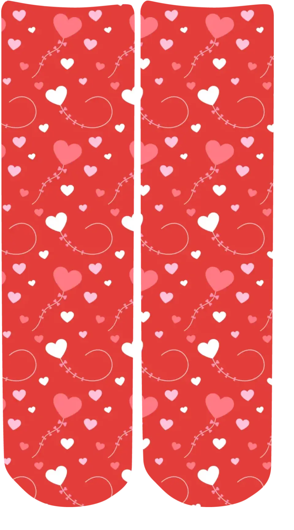Personalised Valentine Face Socks - V06 Hearts_St Red