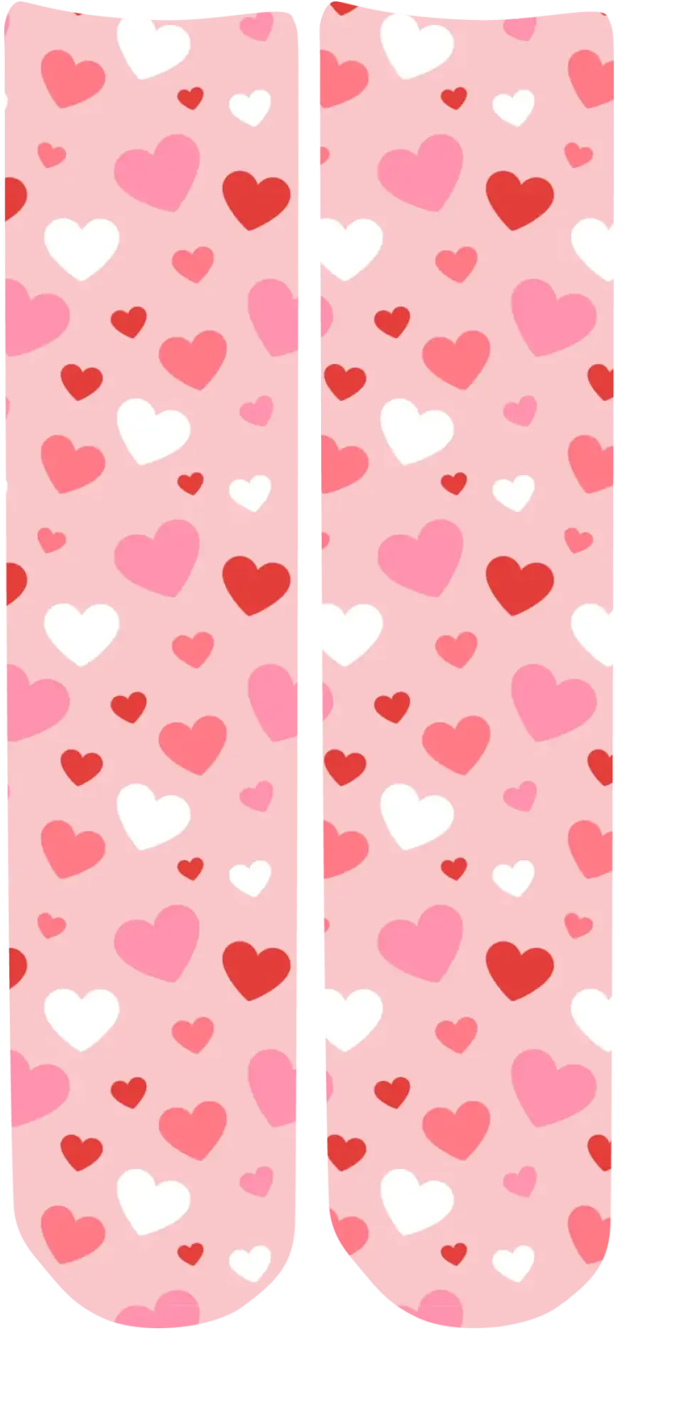 Personalised Valentine Face Socks - V07 Hearts_Light Pink