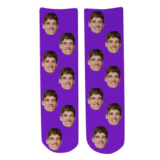 Personalised Face Socks - Novelty Purple