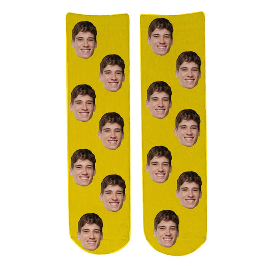 Personalised Face Socks - Novelty Yellow