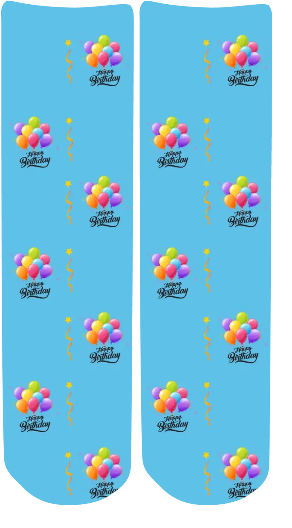 Personalised Face Socks - Happy Birthday Blue (367HPBalloons)