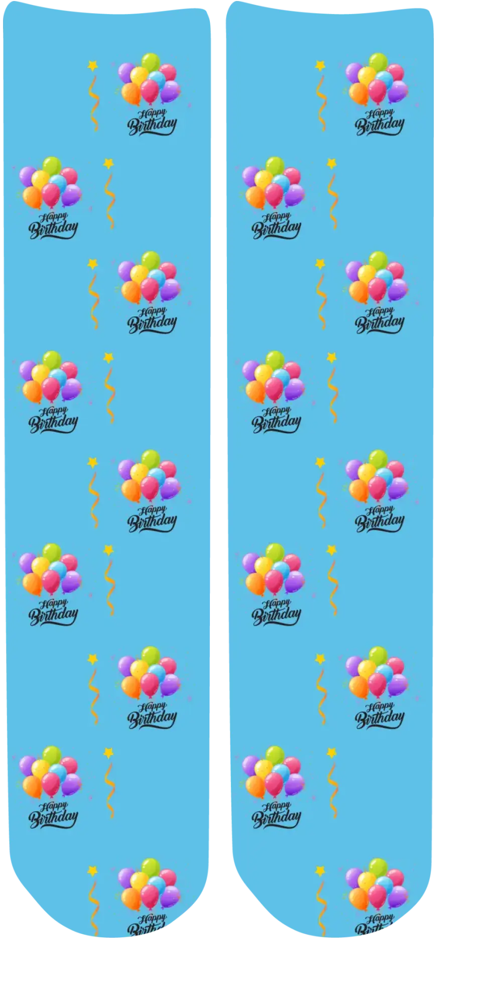 Personalised Face Socks - Happy Birthday Blue (367HPBalloons)