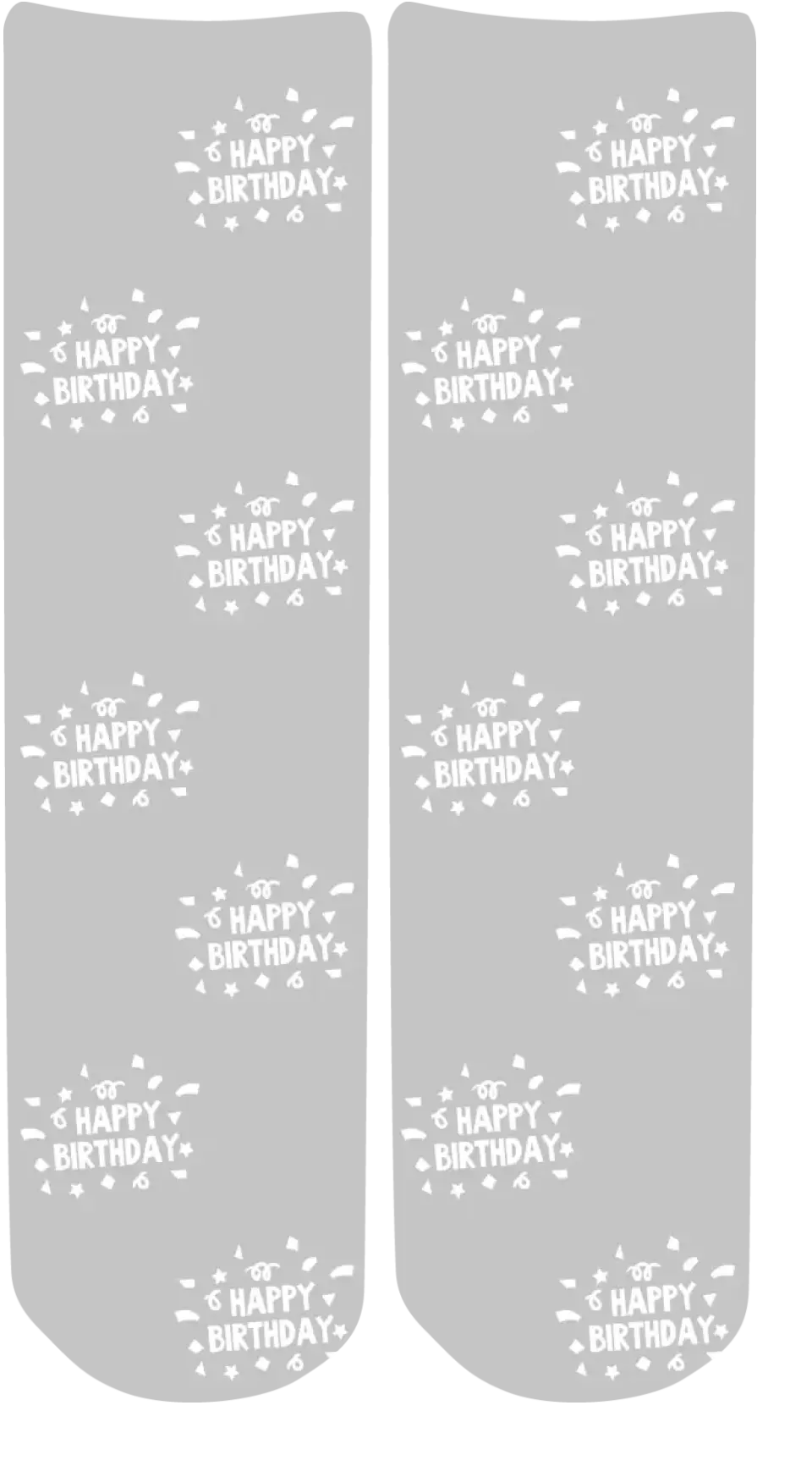 Personalised Face Socks - Happy Birthday Grey