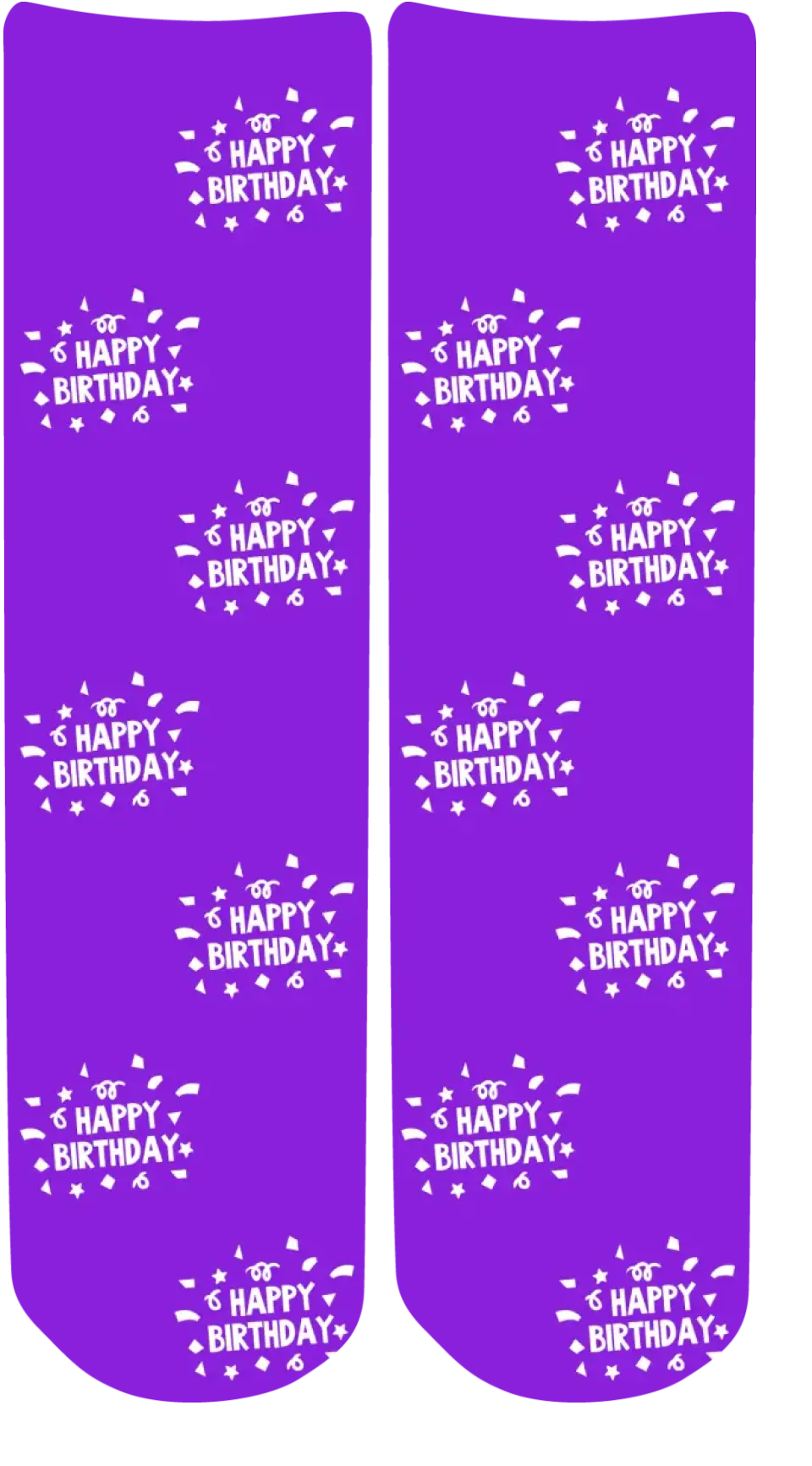 Personalised Face Socks - Happy Birthday Purple