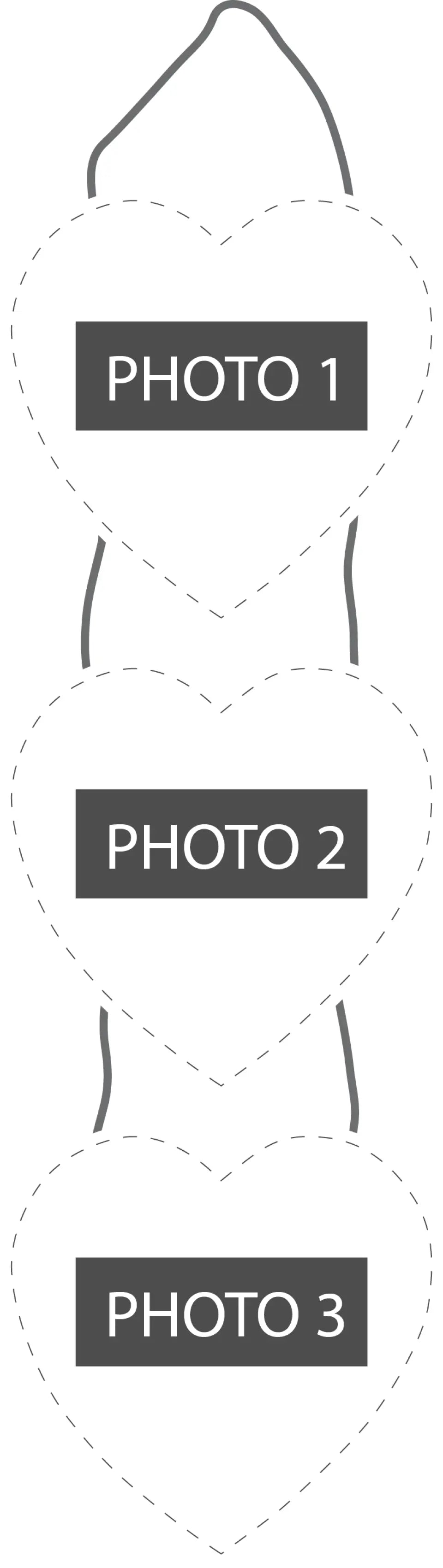 Personalise 3 Hanging Panels - Heart Shaped
