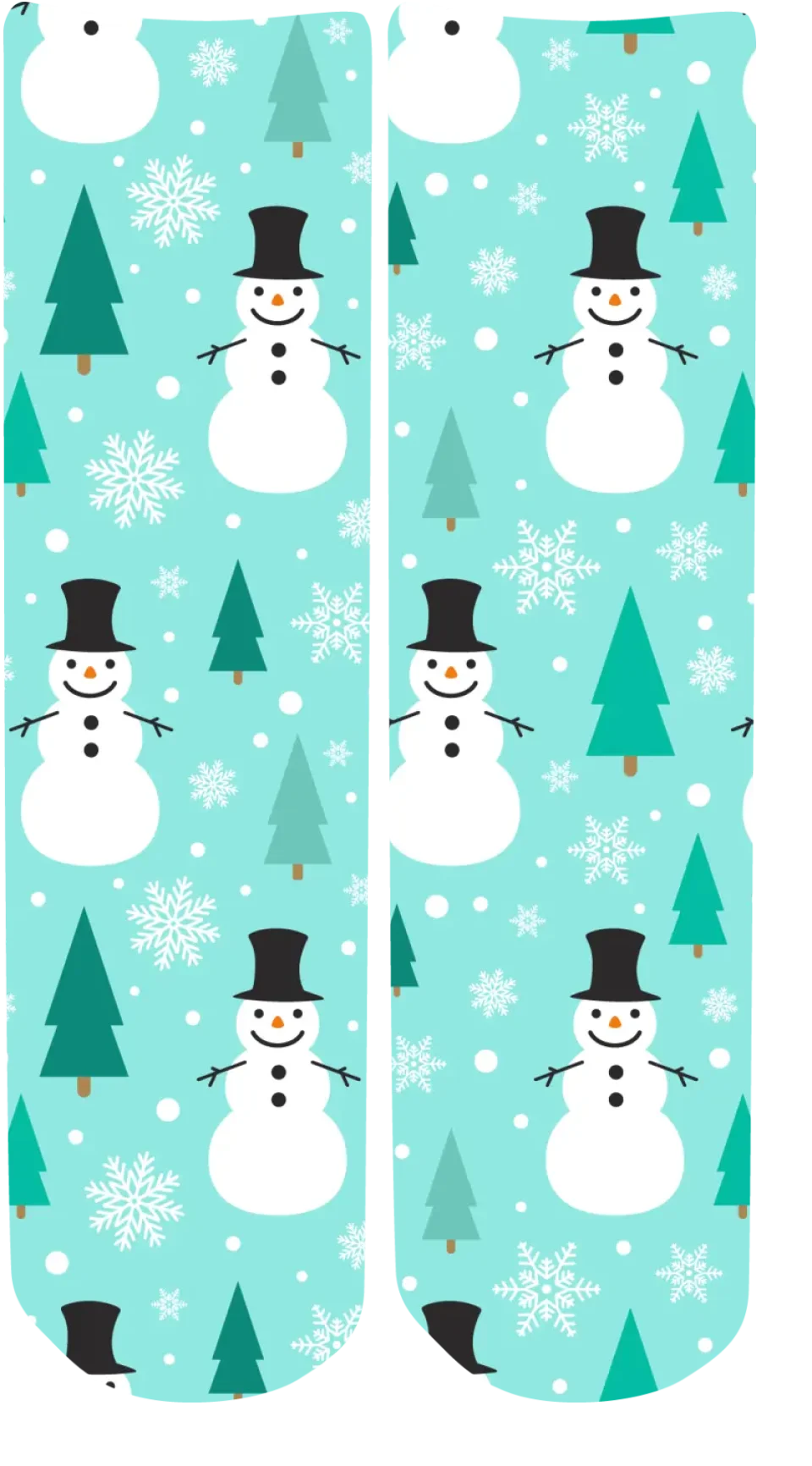 Personalised Christmas Face Socks - Snowman & Tree