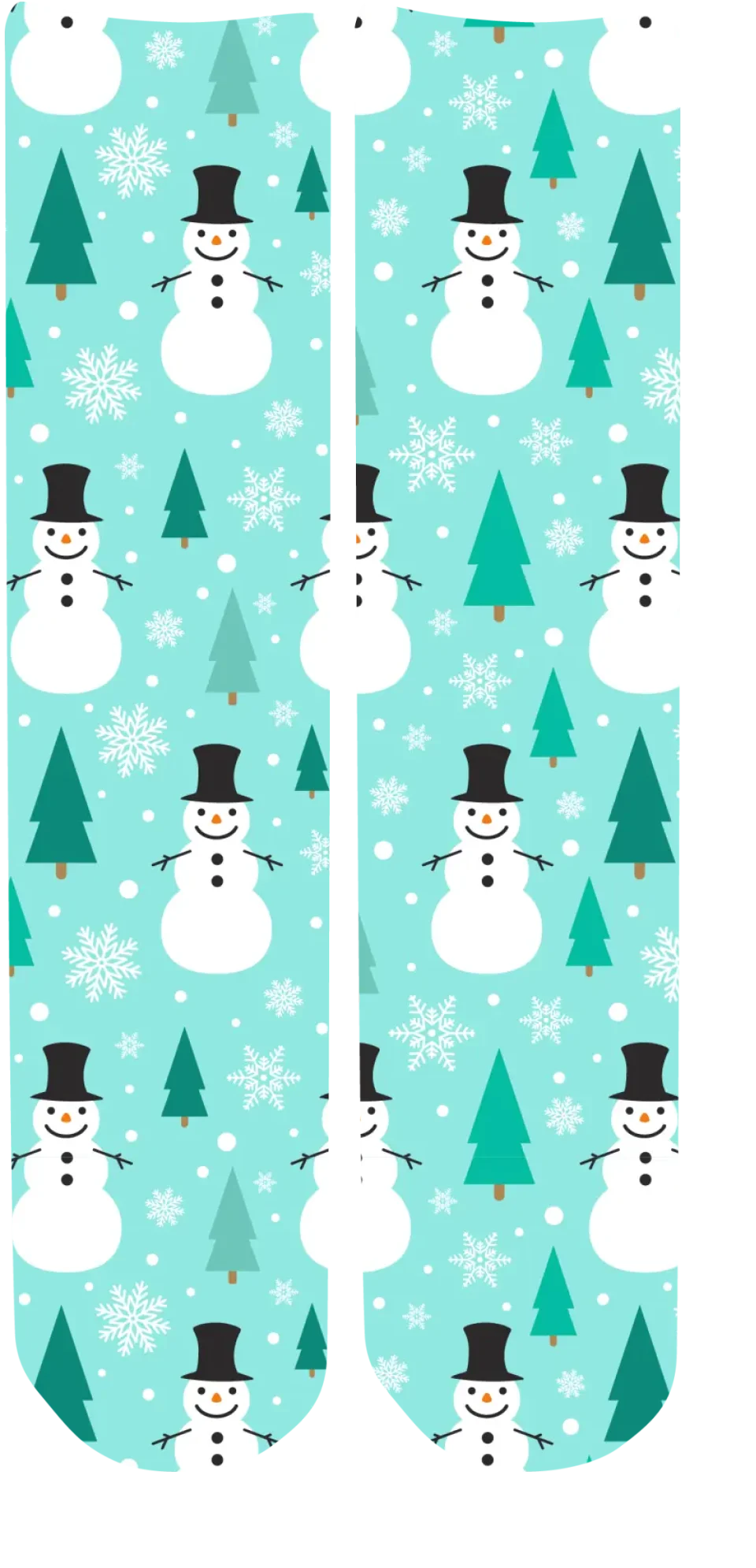 Personalised Christmas Face Socks - Snowman & Tree