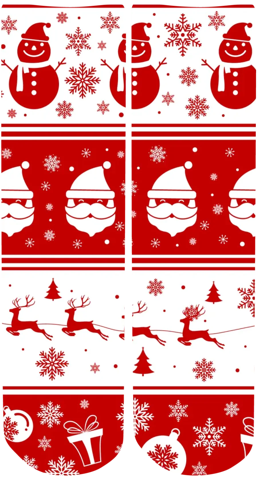 Personalised Christmas Face Socks - White & Red Pattern (7601)