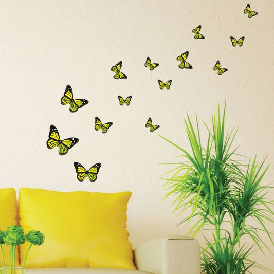 21 x Monarch Butterflies (Yellow)