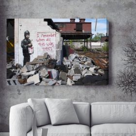 I Remember When This Was All Trees Banksy Canvas