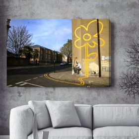 Street Flower Banksy Canvas