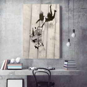 Shopping Trolley Fall Banksy Canvas