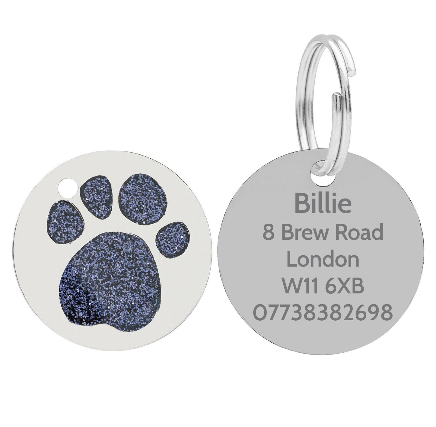 Personalised Engraved Pet Tag - Round Paw (RPW_056)