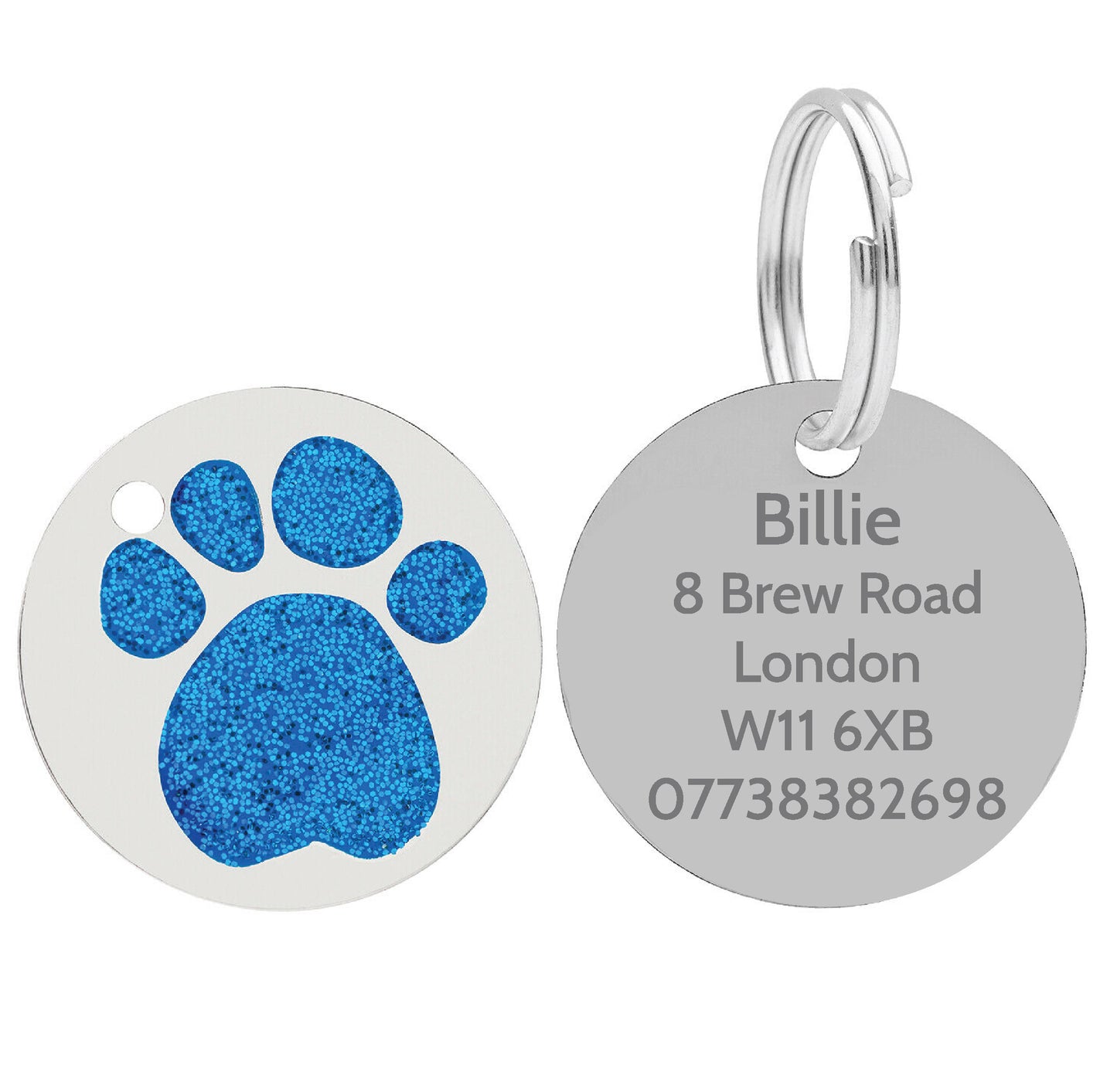 Personalised Engraved Pet Tag - Round Paw (RPW_056)