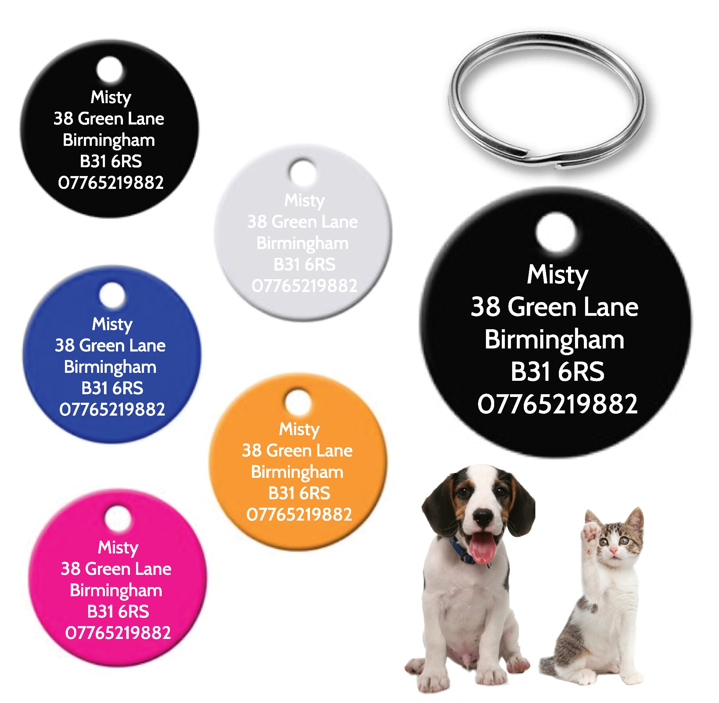 Personalised Engraved Circle Pet Tag - Circle (CC_0876) – DecoMatters