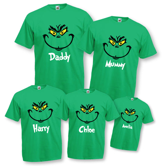 Personalised Name Christmas T-Shirt - Grinch Inspired