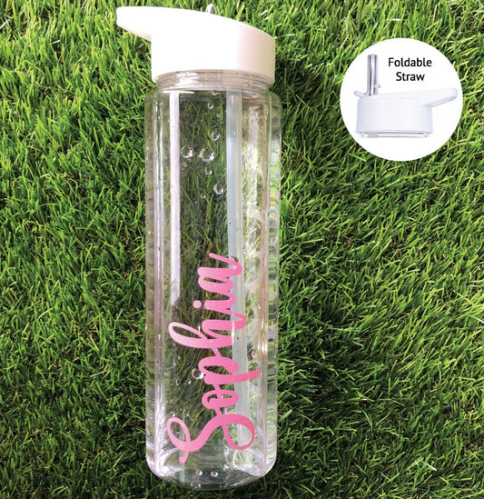 Personalised Name Water Bottle (NDF) - Baby Pink