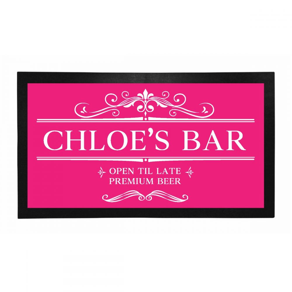 Personalised Bar Mat - Bar (Name_Pink)