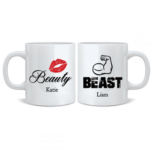 Personalised Wedding Mr & Mrs Mugs - Beauty & Beast