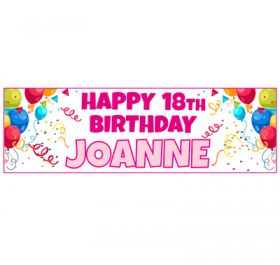 Giant Personalised Birthday Banner - ORC_Pink