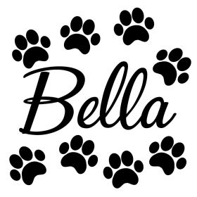 Personalised Name Wall Stickers - Dog Paws