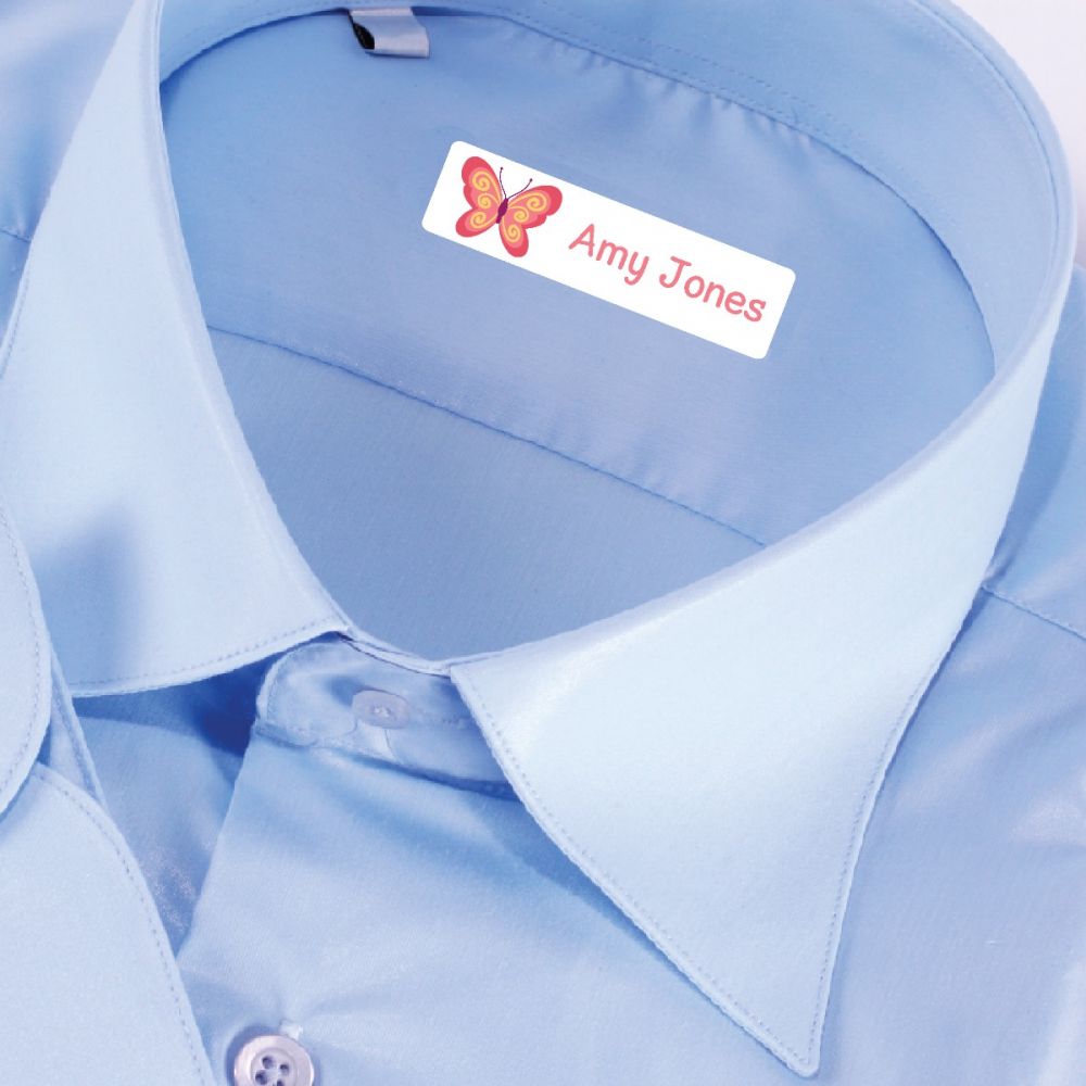 25 x Personalised Iron-on Name Labels - Butterfly