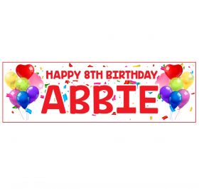 Giant Personalised Birthday Banner - Celebrations Red