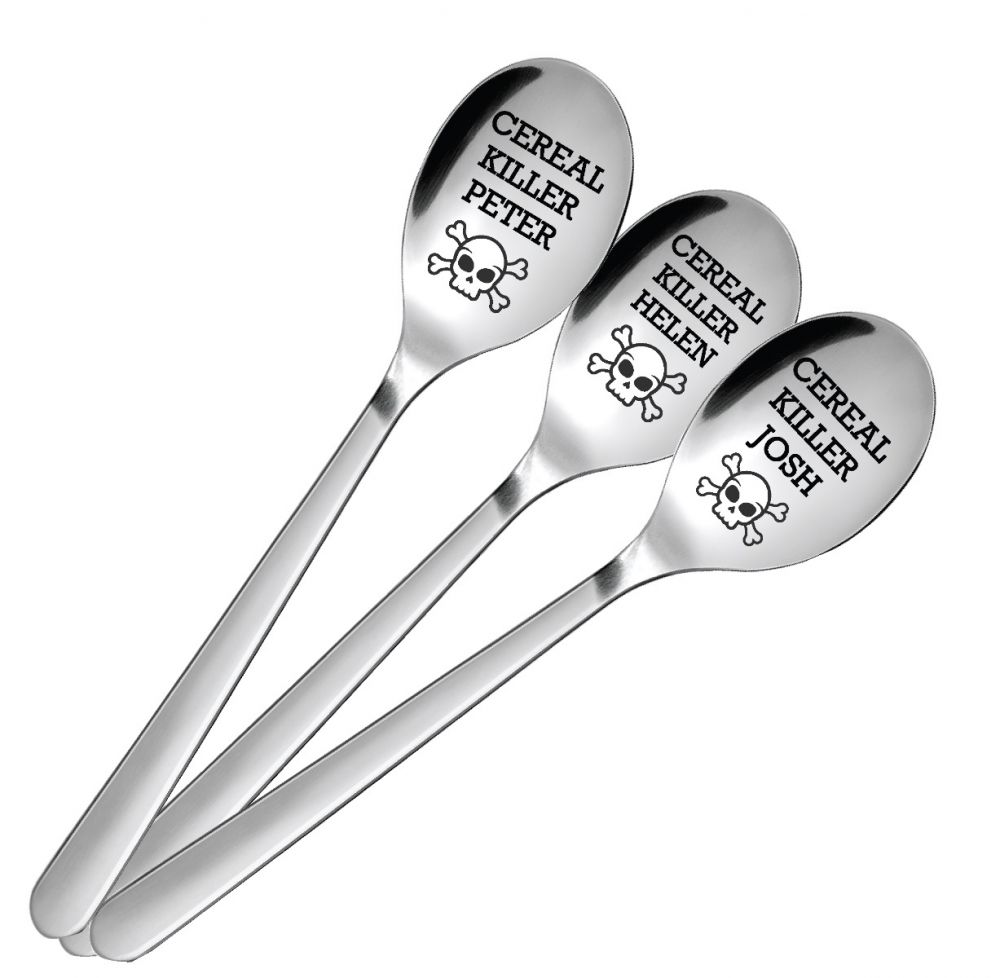 Personalised Stainless Steel 'Cereal Killer' Tablespoon - up to 20 Characters