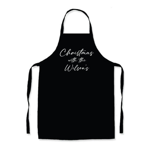 Personalised Black Christmas Name Apron - Christmas with