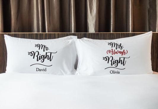 Personalised Mr & Mrs Pillowcase - Always Right
