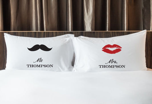 Personalised Mr & Mrs Pillowcase - MST/LIPS