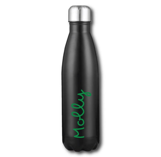 Personalised Name Thermal Water Bottle - Dark Green
