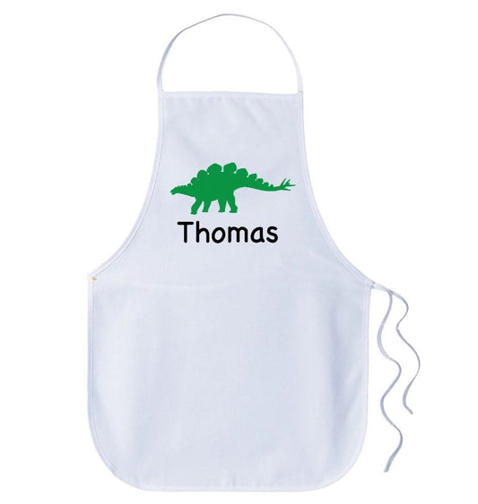 Kids Personalised Name Apron - Dinosaur