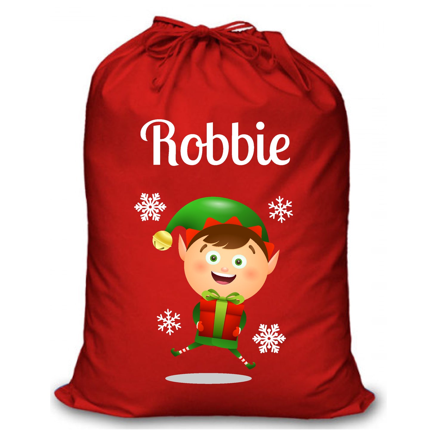 Personalised Red Christmas Santa Sack - Elf