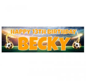 Giant Personalised Birthday Banner - Football