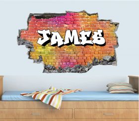 Personalised 3D Graffiti Brick Name Wall Sticker - GTW_0122