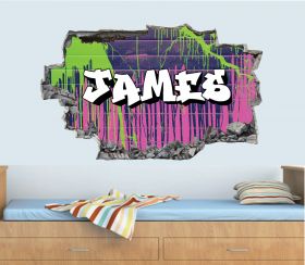 Personalised 3D Graffiti Brick Name Wall Sticker - GTW_1236