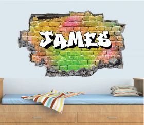 Personalised 3D Graffiti Brick Name Wall Sticker - GTW_6732