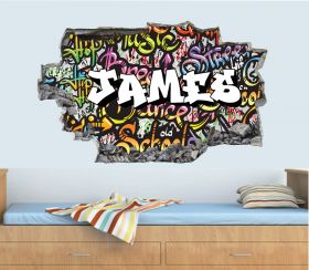 Personalised 3D Graffiti Brick Name Wall Sticker - GTW_8223