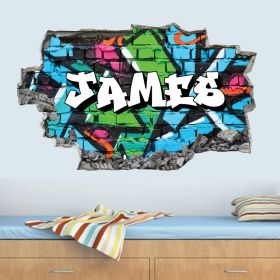 Personalised 3D Graffiti Brick Name Wall Sticker - GTW_8888