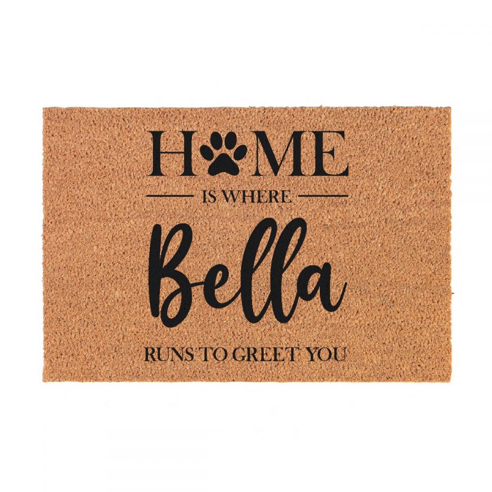 Personalised Coir Door Mat - Home Paw is Where