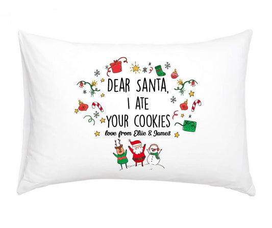 Personalised Pillow Case - Dear Santa I ate your cookies