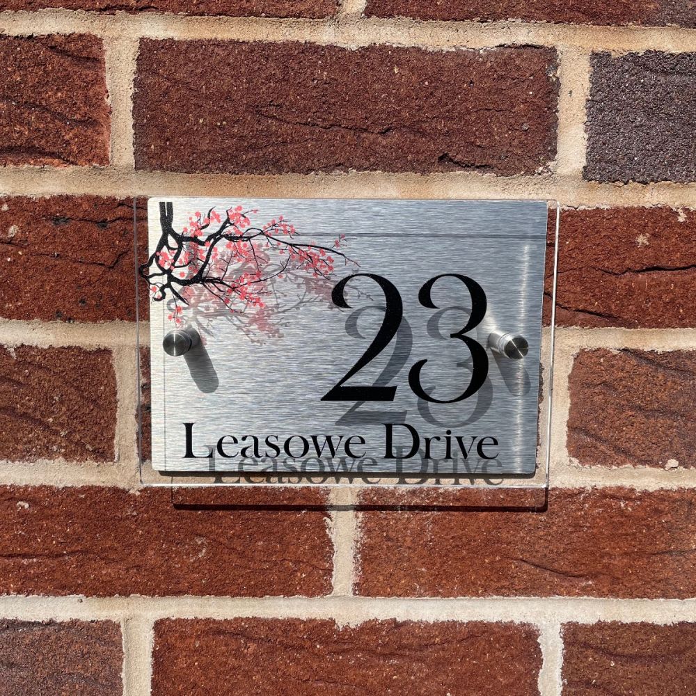 Personalised Acrylic Metal Door Sign - Blossom-Design328