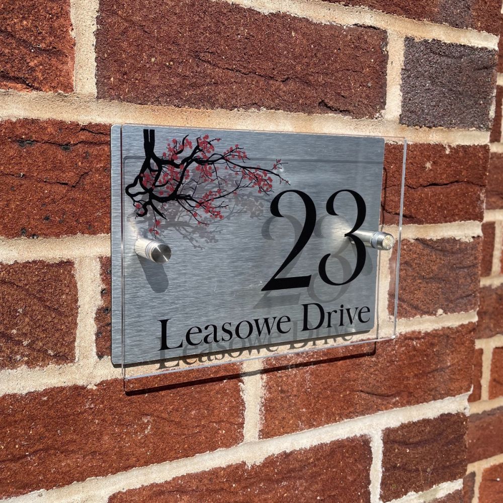 Personalised Acrylic Metal Door Sign - Blossom-Design328