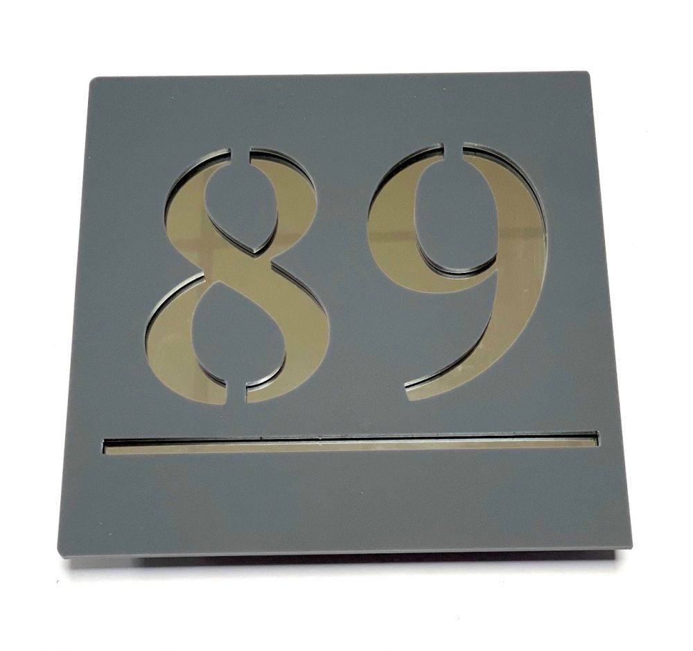 Square Laser Cut Door Sign Plaque - Silver (SQ_14)