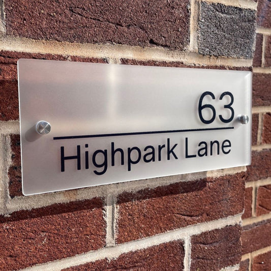 Personalised Premium Rectangular Frosted Effect Door Sign - LN07#